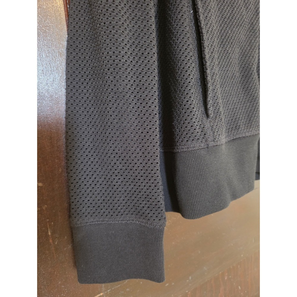 DKNY Full Zip Hoodie Active Mesh‎ Womens Medium Black Stretch Drawstring NWT - Picture 4 of 12